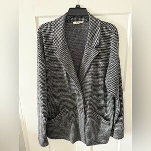 Madewell Black and White Houndstooth Blazer